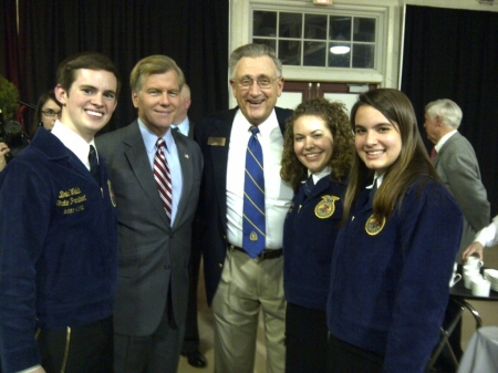 Past State Officers Brian Walsh, Katie Lukens, and Tori Avvenire had the opportunity to network with Governor McDonnell and Dr. Larry Case, former National FFA Advisor.
